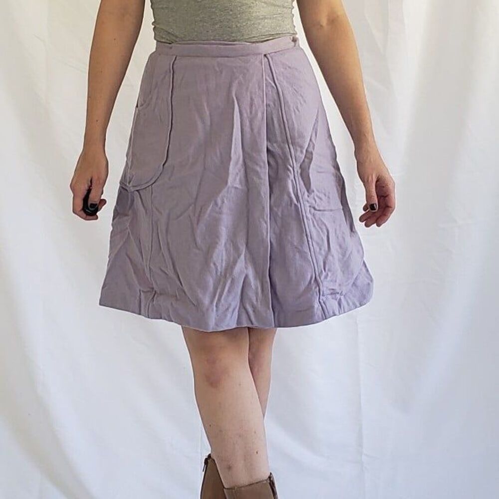 60s‎ Periwinkle Worsted Wool(?) Wrap Skirt
